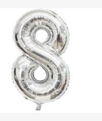 Picture of Casey 102cm Silver Balloon Number 8