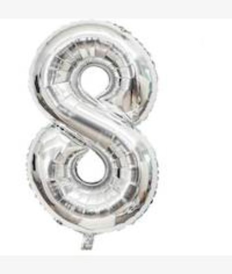 Picture of Casey 102cm Silver Balloon Number 8