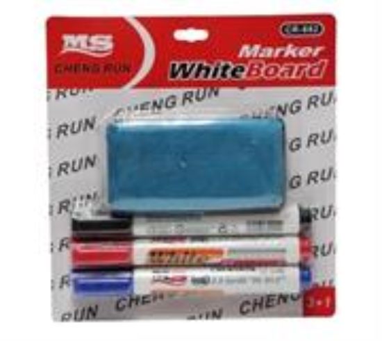 Picture of Brainware 3 x Whiteboard Markers and Cleaner Pack