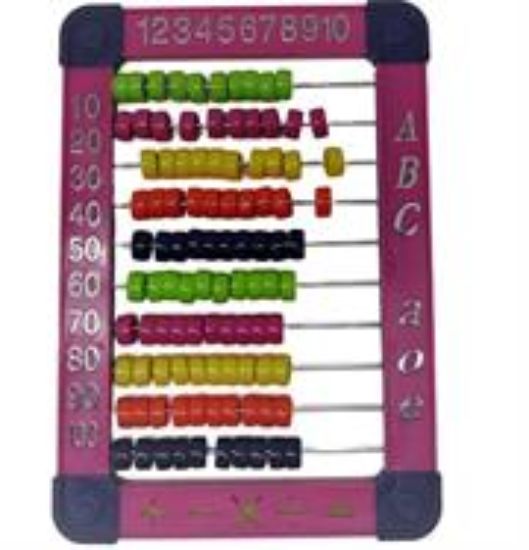 Picture of Brainware Bear Pink Plastic Abacus 100 Beads Flatboard