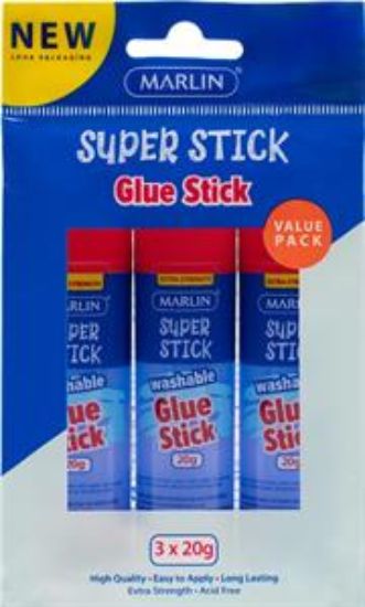 Picture of Marlin Non Toxic Glue Stick Value Pack Of 3