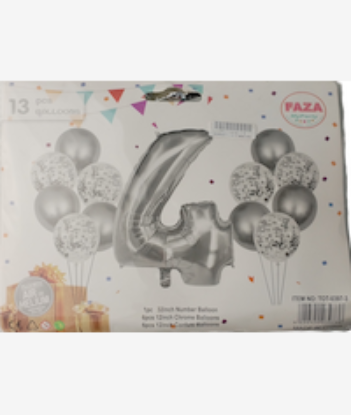 Picture of Casey 13pc Silver and White Balloon Set Nr 4