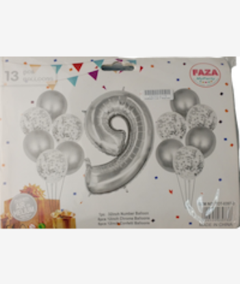 Picture of Casey 13pc Silver and White Balloon Set Nr 9