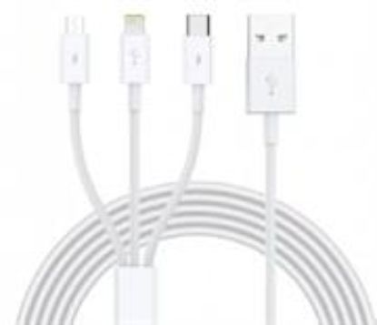 Picture of Ezra 3 in1 1meter White Usb Data Cable