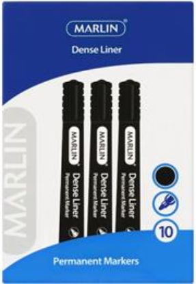Picture of Marlin Dense Permanent Markers Black 10