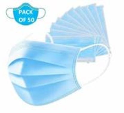 Picture of Casey 3 Ply Disposable Face Mask with Earloop 50 Per Pack blue