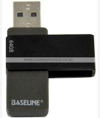 Picture of Baseline 64GB USB 2.0 Swivel Memory Stick