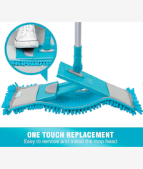 Picture of Kleaner Microfiber Extendable Flat Mop Blue