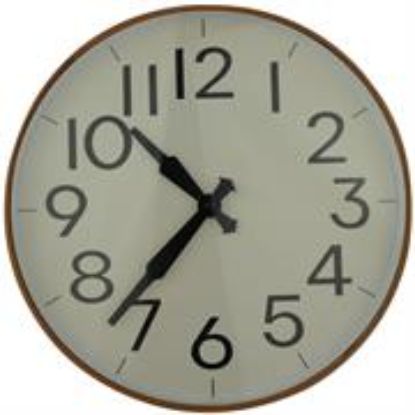 Picture of Casey Wall Clock Pine Woodgrain Beige