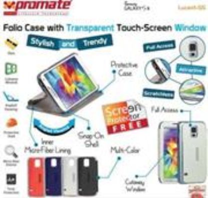 Picture of Promate Blue Lucent S5 Bookcover with Touch Screen