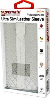 Picture of Promate White Zetro BlackBerry Z10 Ultra Slim Leather Sleeve