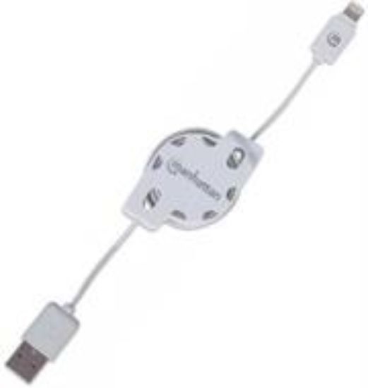 Picture of Manhattan iLynk Lightning Cable Retractable 1m White