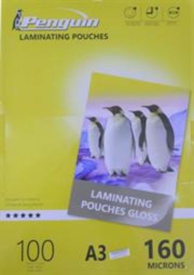 Picture of Penguin A3 Laminating Gloss Pouches 100pcs Pack 160 Microns
