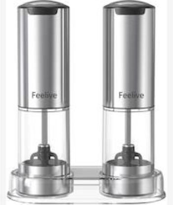 Picture of Feelive Rechargeable Pepper And Salt Grinder 2 Set With Stand