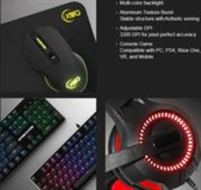 Picture of KWG Draco E1A 4 in 1 RGB Multi Colour Backlit Gaming Combo