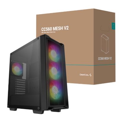 Picture of DeepCool CC560 MESH V2 ATX Mid Tower Airflow Gaming Chassis – Black