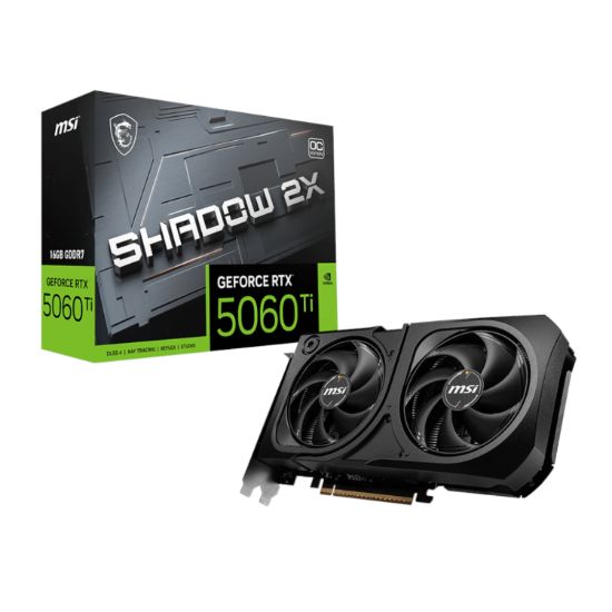 Picture of MSI GeForce RTX 5060 Ti SHADOW 2X OC PLUS GDDR7 16GB Graphics Card