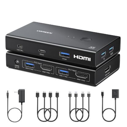 Picture of UGREEN 2-In-1 HDMI KVM Switch 4 USB Ports 4K@60Hz–Black