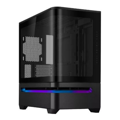 Picture of Asus Prime AP202 Curved Tempered Glass Micro-ATX Chassis – Black