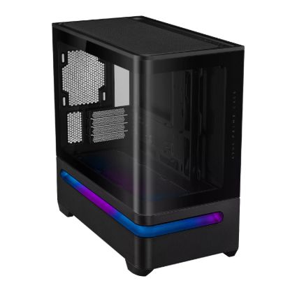 Picture of Asus Prime AP202 Curved Tempered Glass Micro-ATX Chassis – Black
