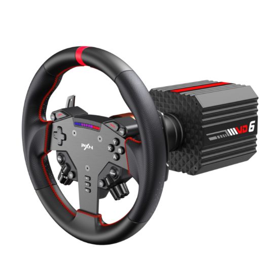 Picture of PXN VD6 Direct Drive Sim Racing Wheel | PD-HM Dual Pedal | Z9 Clamp Bundle