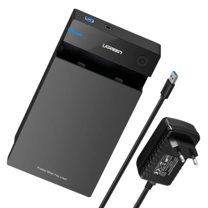 Picture of UGREEN 3.5" SATA Hard Drive USB 3.0 Enclosure 5Gbps – Black