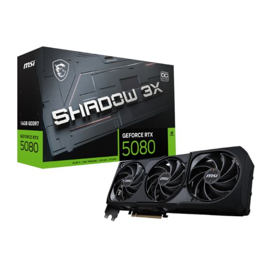 Picture of MSI GeForce RTX 5080 SHADOW 3X OC 16GB GDDR7 Graphics Card