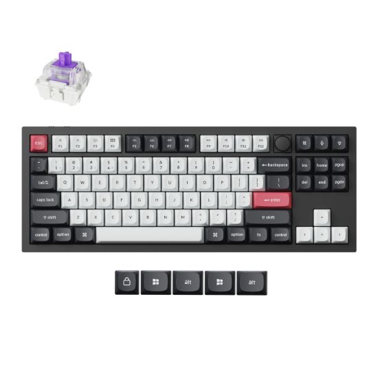 Picture of Keychron Q3 HE QMK 80% Wireless Custom Mechanical Keyboard (Nebula Switch) – Carbon Black