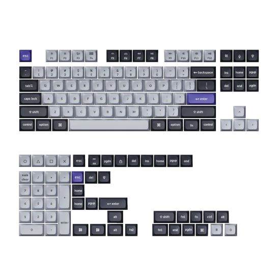 Picture of Keychron Double Shot KSA PBT Keycap Set - Dark Grey/White Smoke