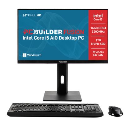 Picture of PCBuilder FUSION 24″ Intel Core i5-14400 Windows 11 Pro AiO Desktop PC