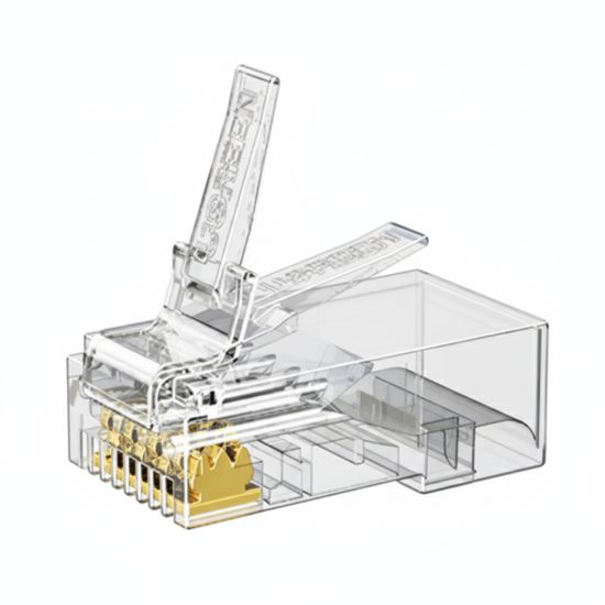 Picture of UGREEN Cat6 RJ45 Modular Plugs (50 Pcs)–Transparent with Gold Contacts