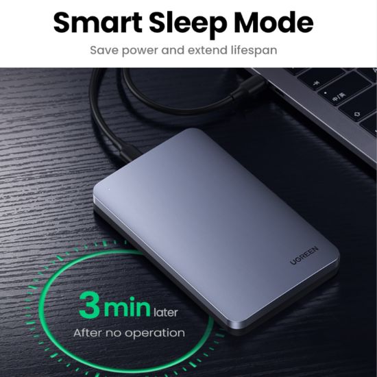 Picture of UGREEN CM300 2.5 inch USB Type-C Hard Drive Enclosure - Silver