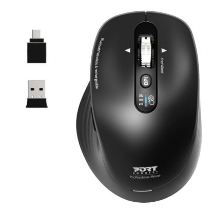 Picture of Port Connect Business 2.4GHz Rechargeable Bluetooth Wireless Mouse - Black
