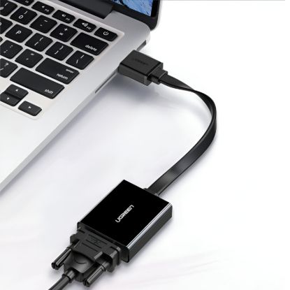 Picture of UGREEN HDMI to VGA Adapter, with 3.5mm Audio and Power Port - Black