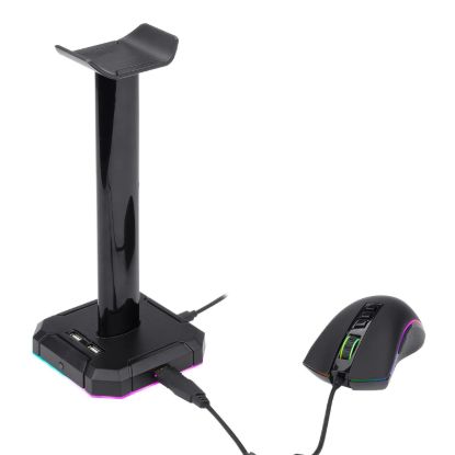 Picture of Redragon HA300 Scepter Pro RGB Headset Stand with USB Hub (4 x USB 2.0, RGB Lighting)