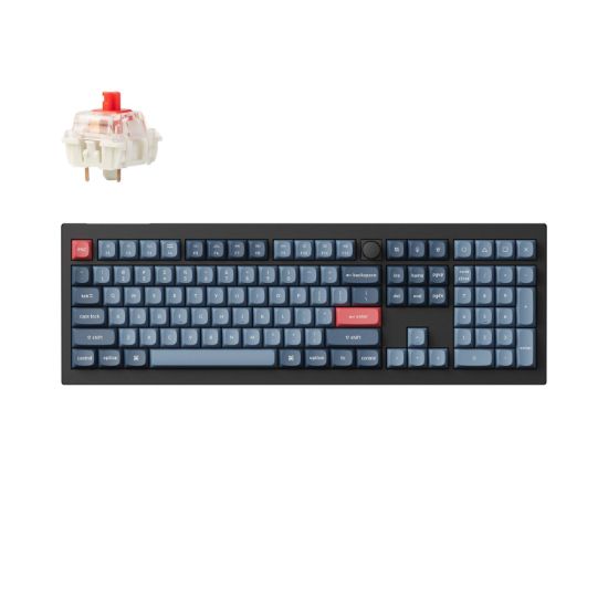 Picture of Keychron V6 Max QMK/VIA RED Wireless Custom Mechanical Keyboard | RED Switch - Black
