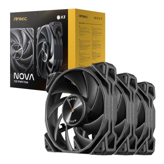 Picture of Antec NOVA 120 PWM Fan 3 Pack with Speed Controller - Black