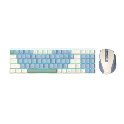Picture of Redragon BS8772 Wireless Keyboard and Mouse Combo - Cream/Blue