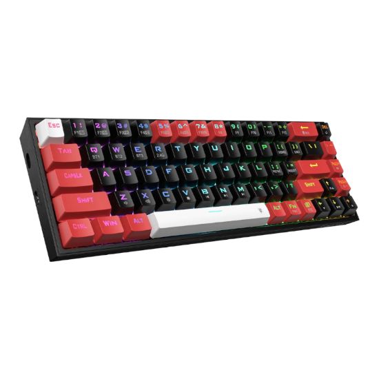 Picture of REDRAGON Castor Pro 68Key Wireless Red|Black|White KeyCap Bluetooth RGB Red Switch - Black|Red