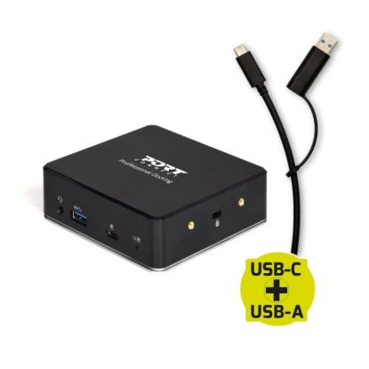 Picture of Port USB Type-C to 1 x RJ45|2 x USB3.1 Gen1|2 x HDMI|1 x Type-C|1 x USB3.1 Gen1 | Apple Charging 2.4A|1 x Aux Dock - Black