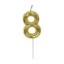 Picture of Casey 10cm Gold Numerical Birthday Candle Nr.8