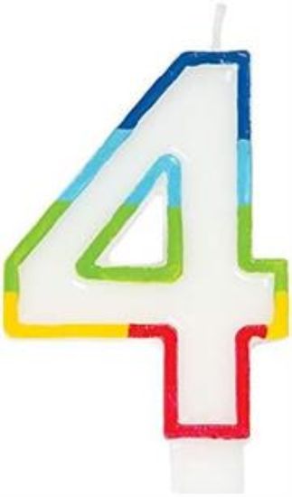 Picture of Casey 7cm Multicolor Numerical Birthday Candle Nr.4