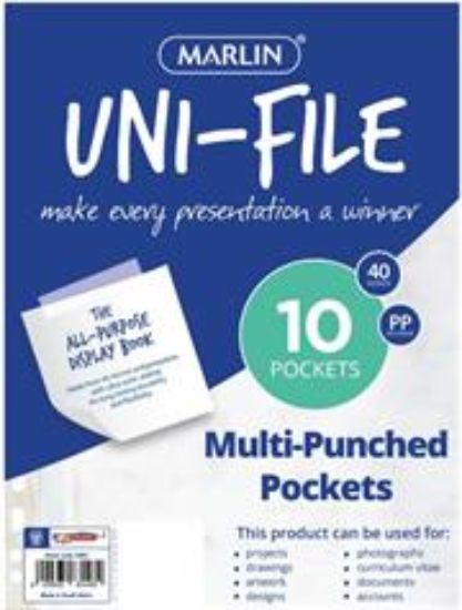 Picture of Marlin A4 File Pockets Sleeves 10's