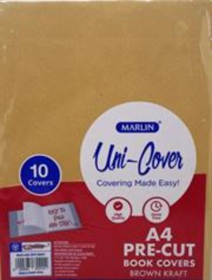 Picture of Marlin Kids A4 Precut Book Covers Brown Kraft