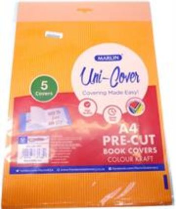 Picture of Marlin Kids A4 Precut Book Cover Orange 5 Pack