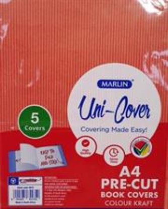 Picture of Marlin Kids A4 Precut Book Cover Red 5 Pack