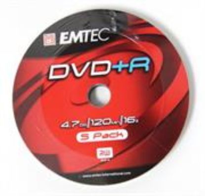 Picture of Emtec DVD Plus R 16x Speed 5pk Non Printable