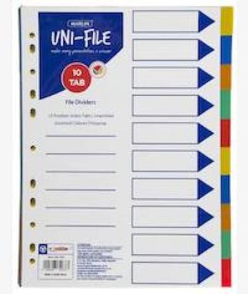 Picture of MARLIN FILE DIVIDERS JAN - DEC POLYPROP