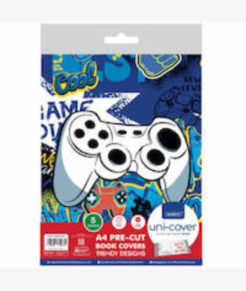 Picture of Marlin A4 PreCut Book Covers Cool Gamer 5pack