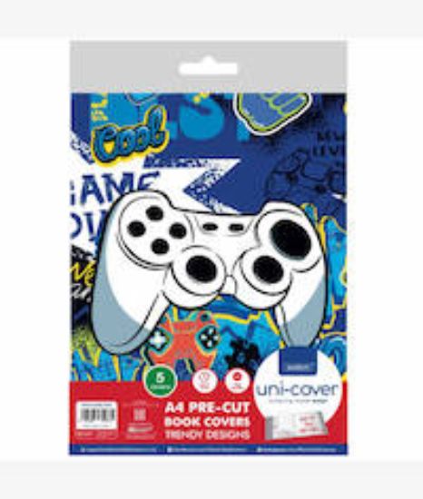 Picture of Marlin A4 PreCut Book Covers Cool Gamer 5pack